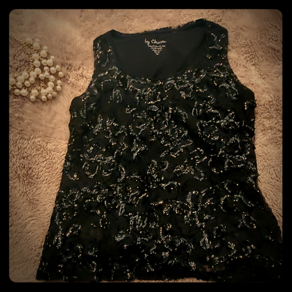 Chico's black sequin top
